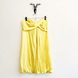 Nicole Miller Women's Yellow Silk Blend Strapless Dress Size 12